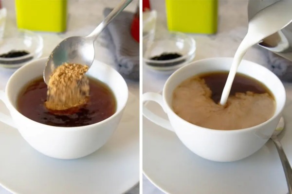 Cómo hacer té con leche y azúcar moreno (receta fácil)